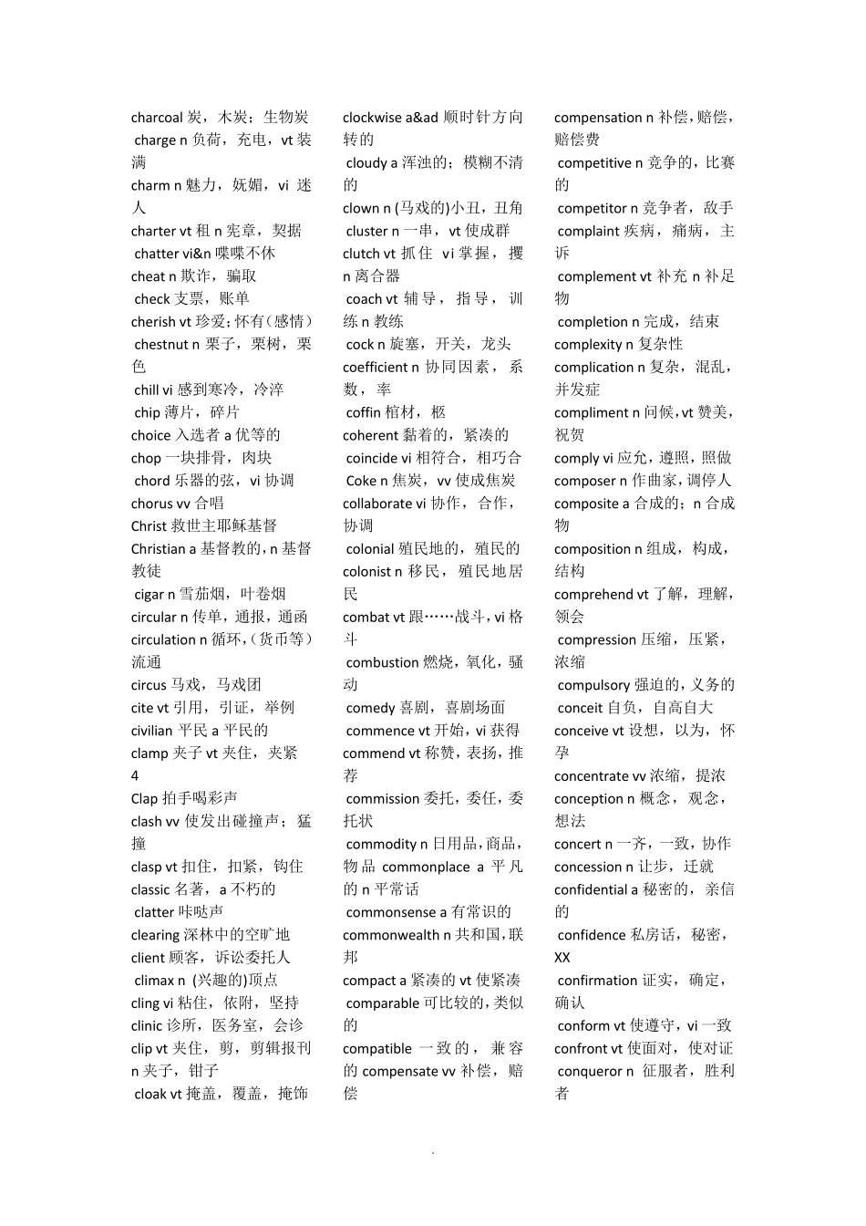 大学生英语竞赛C类词汇_第3页