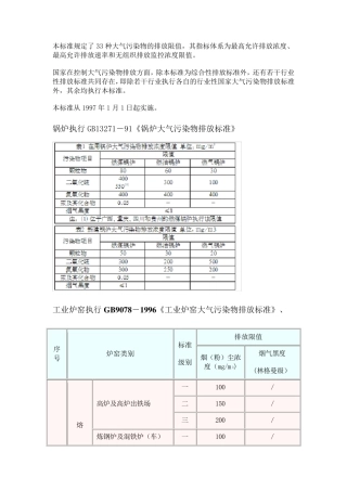 大气污染物综合排放标准