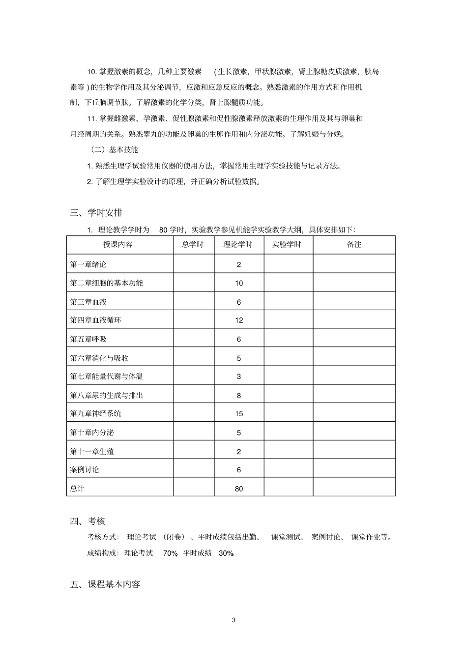 完整版,生理学教学大纲_第3页