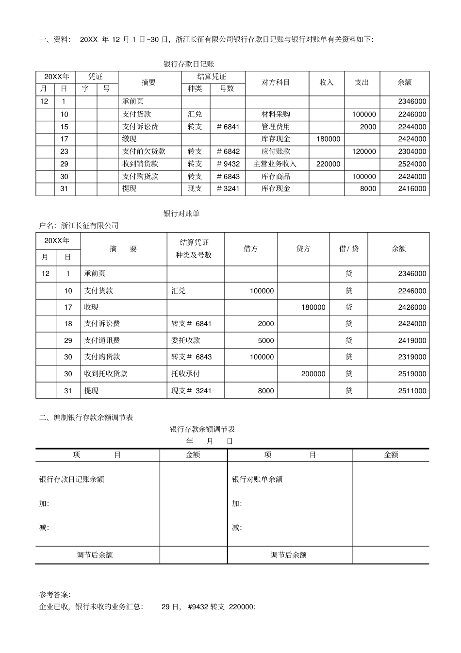 完整版08银行存款余额调节表练习题_第2页