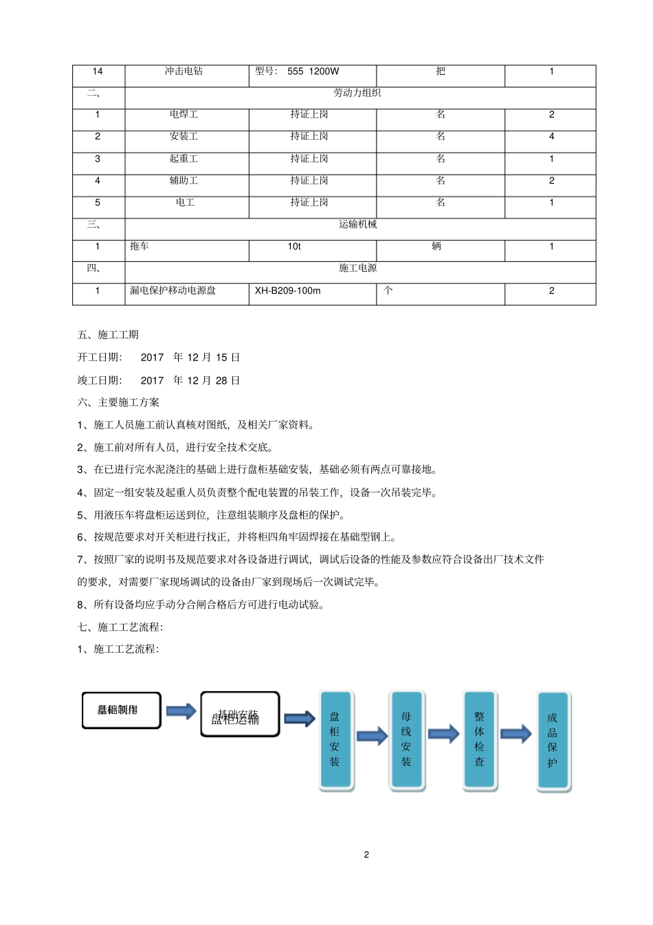 完整版10KV配电装置安装方案_第2页