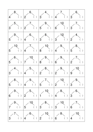 完整版10以内分与合练习