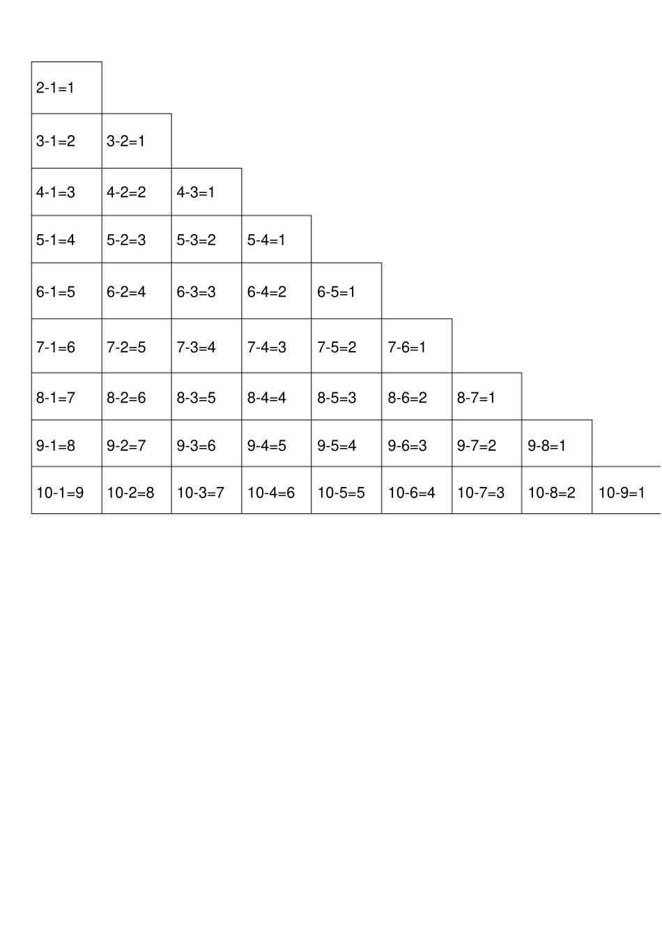 完整版10以内加减法口诀表_第3页