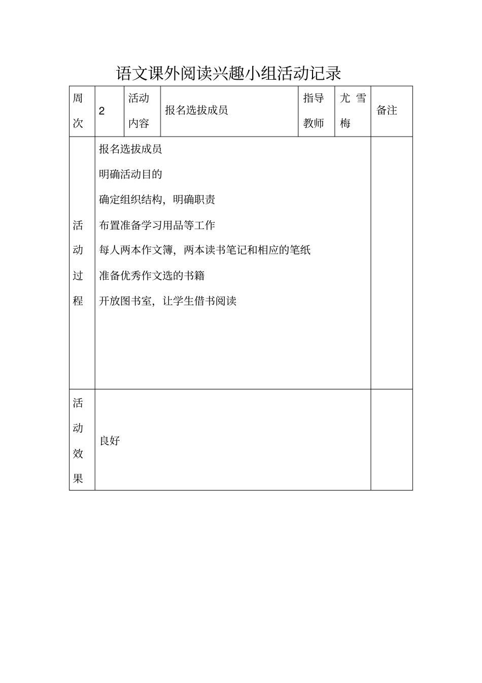 完整版183语文课外阅读兴趣小组活动记录_第1页