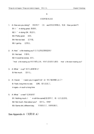 完整版1打招呼常用英文对话