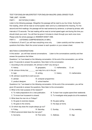 完整版2005专业四级真题及答案解析,推荐文档