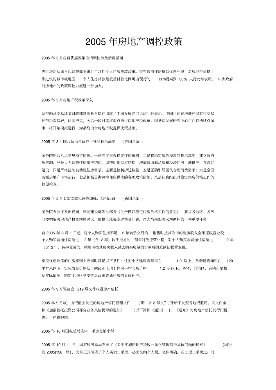 完整版2002013年房地产调控政策_第1页