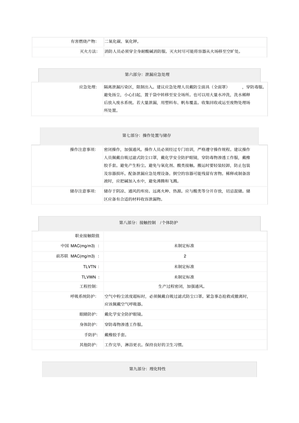 完整版1碳酸钾MSDS_第2页