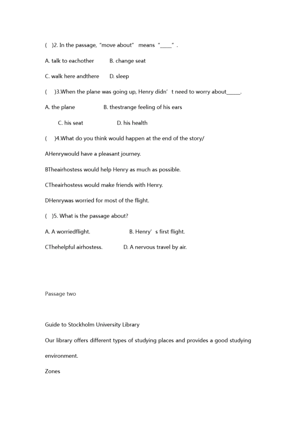 完整版2014年江苏五年一贯制专转本英语试题_第2页