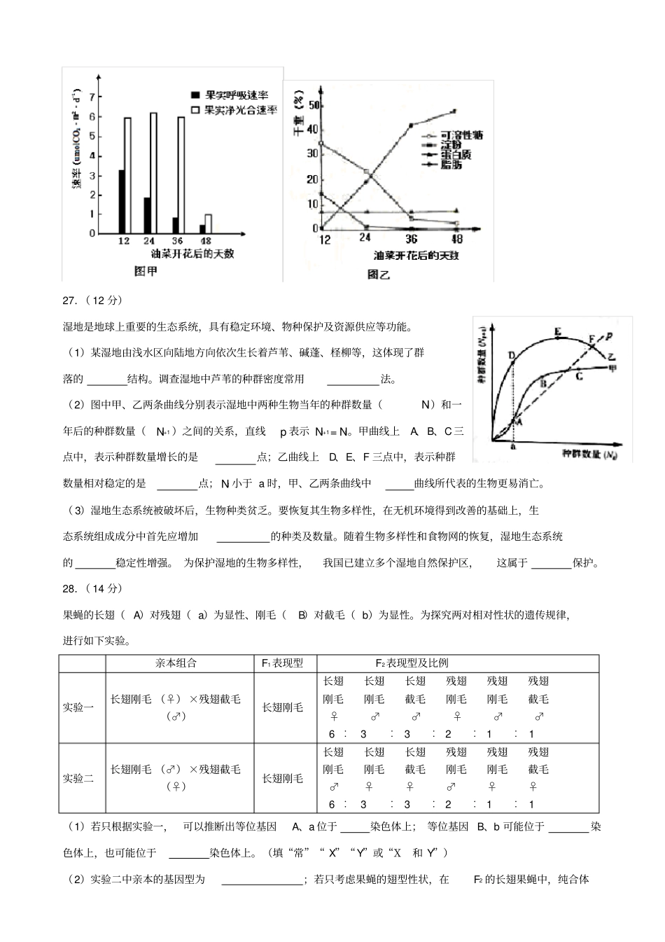 完整版2015年山东高考生物真题含答案,推荐文档_第3页