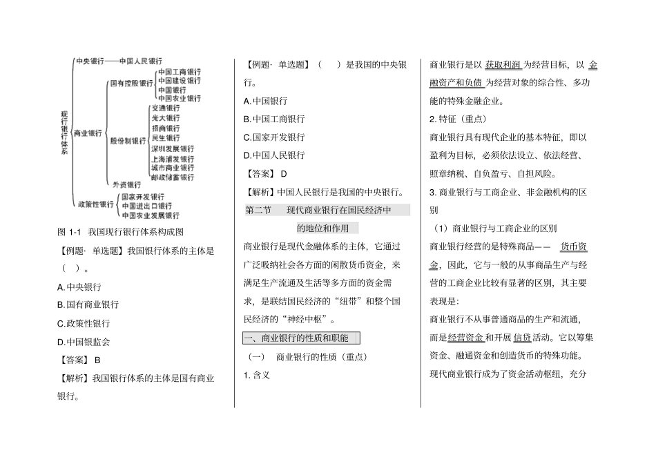 完整版2016年自考银行会计学专业考点要点复习资料自考最新整理_第2页