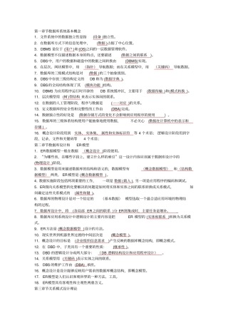 完整版2018自考数据库系统原理填空题总结,推荐文档