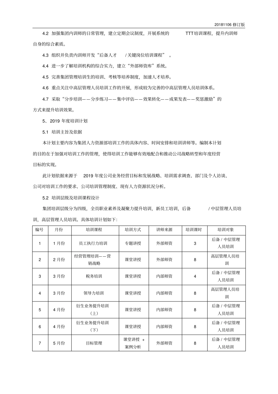完整版2019年XX集团公司培训计划方案详细版_第3页