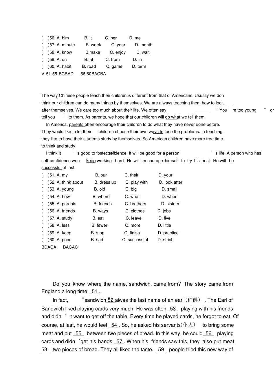 完整版2020年中考英语完形填空、阅读理解试题及答案6,推荐文档_第2页