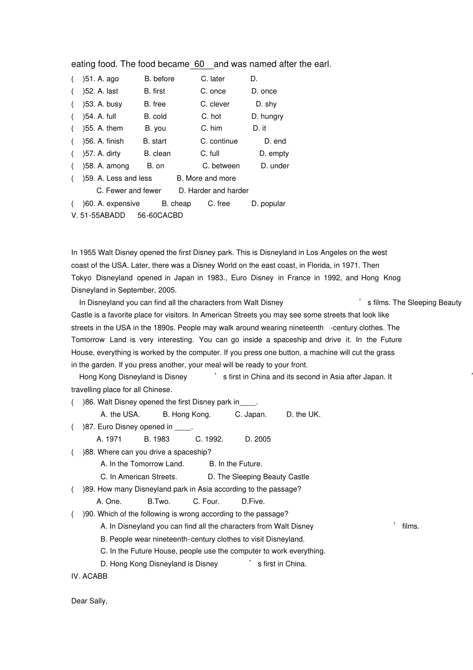 完整版2020年中考英语完形填空、阅读理解试题及答案6,推荐文档_第3页