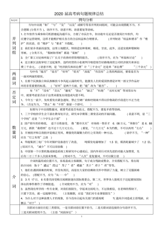 完整版2020届高考病句题规律总结,推荐文档