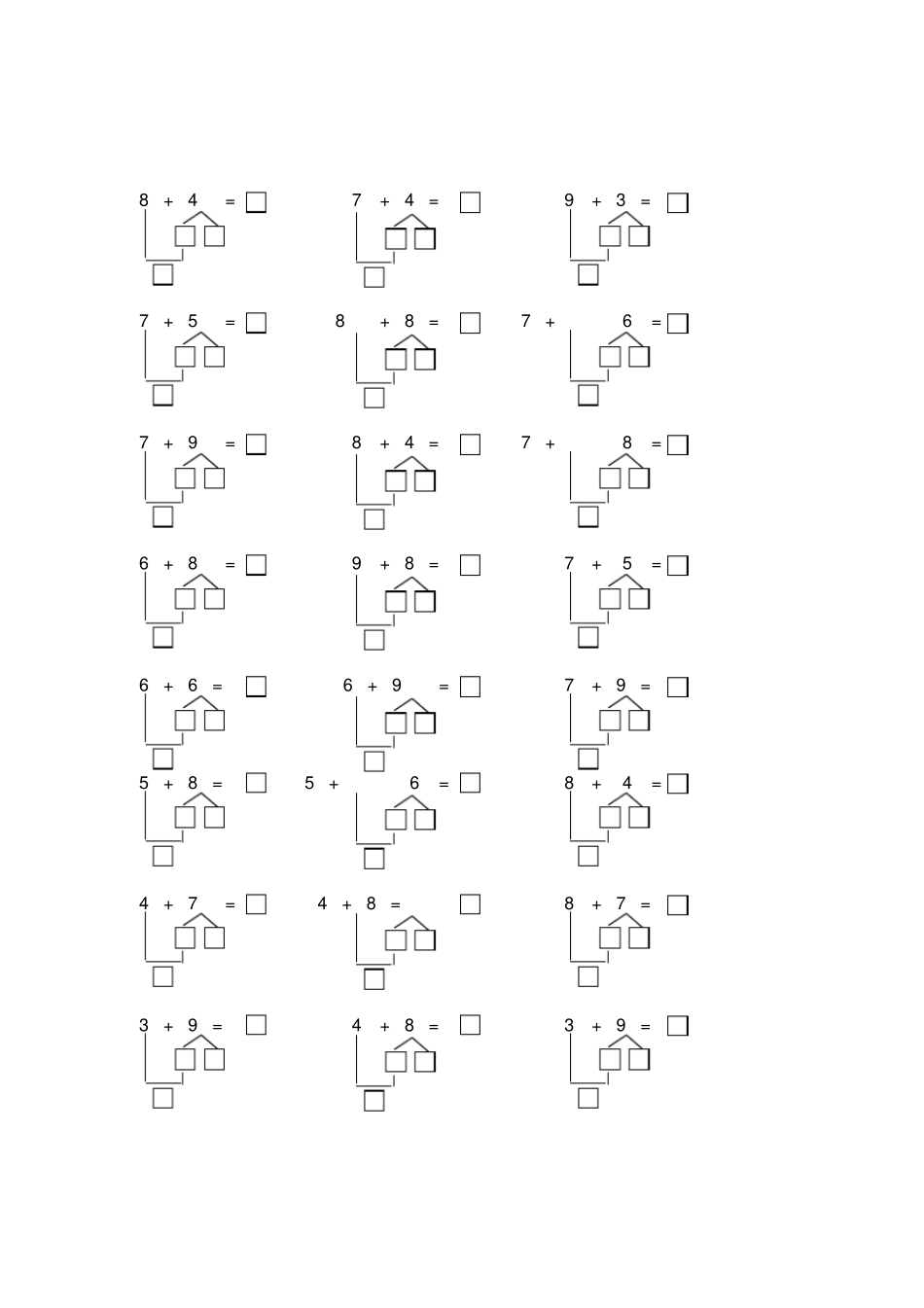 完整版20以内加法凑十法练习题_第3页