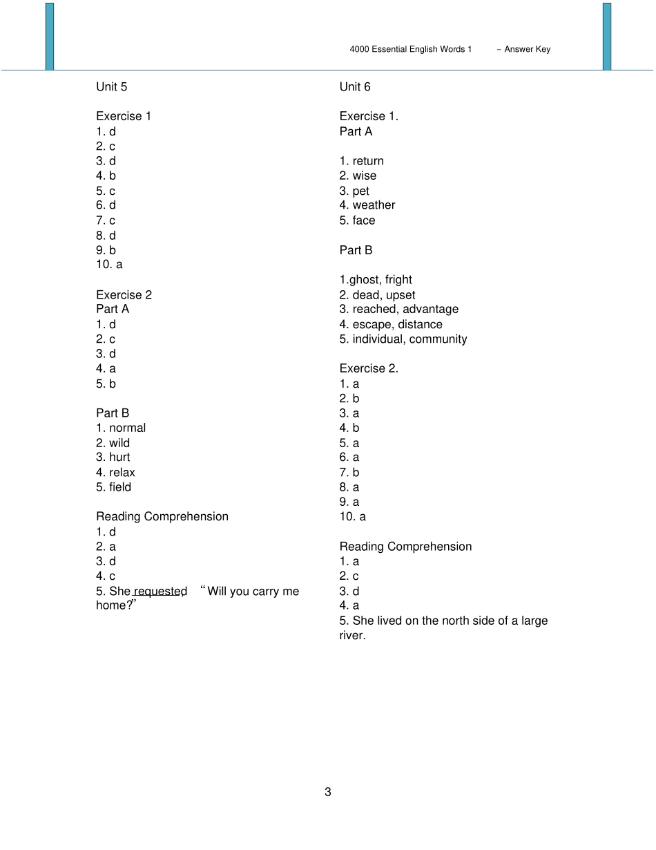 完整版4000EssentialEnglishs1_AnswerKey_第3页