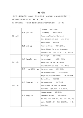完整版be动词的用法教学