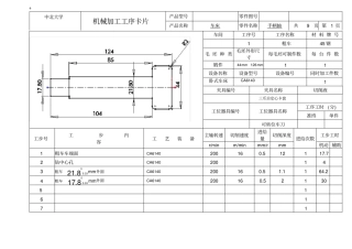 完整版CA6140车床手柄轴课程设计工序卡