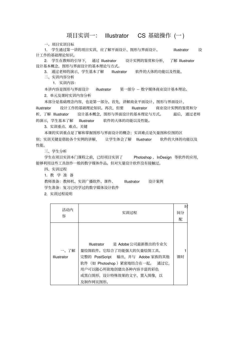 完整版illustrator项目实训_第1页