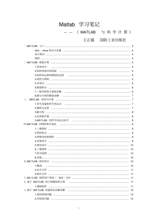 完整版Matlab学习笔记全