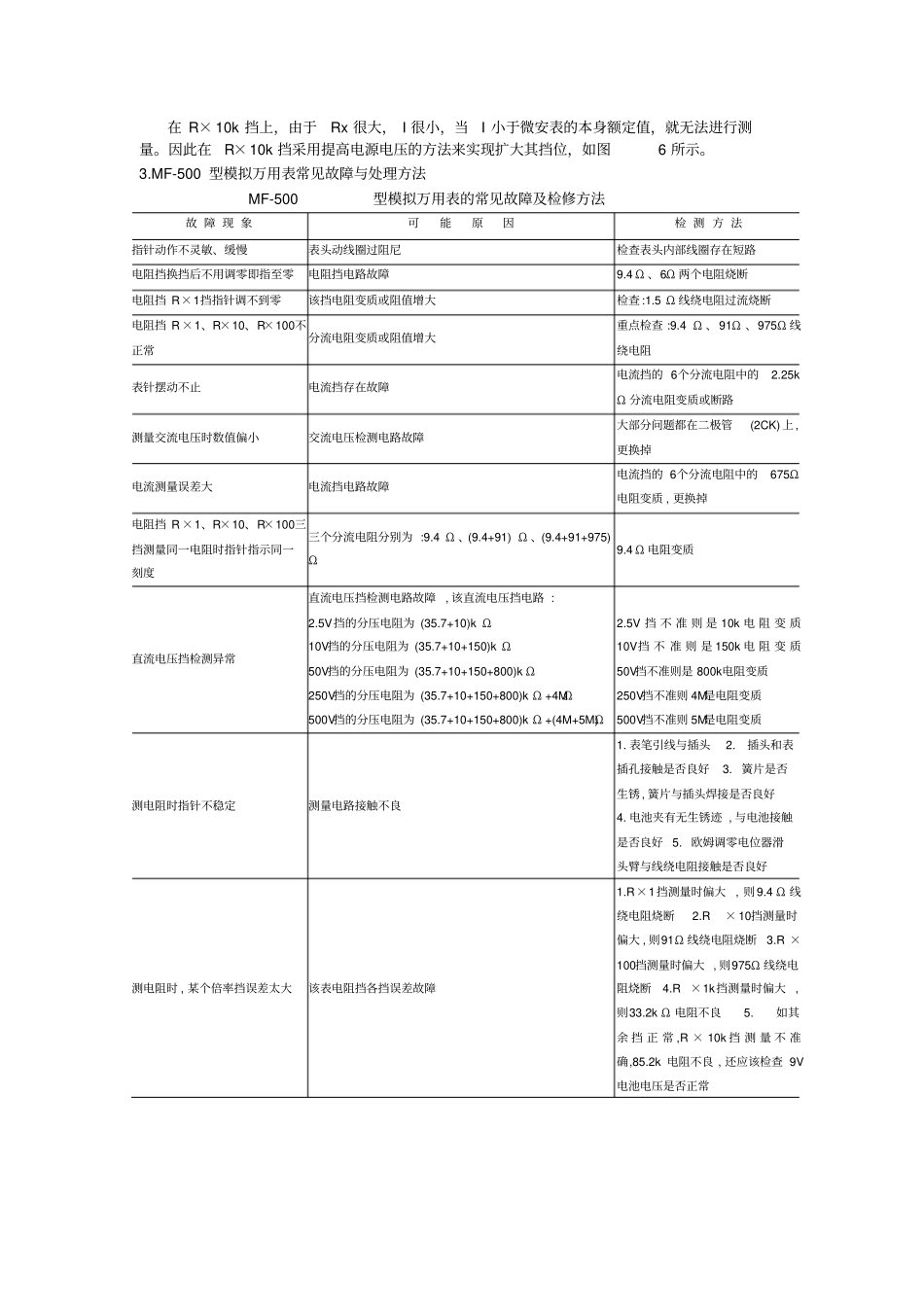 完整版MF500型模拟万用表的工作原理与维修_第3页