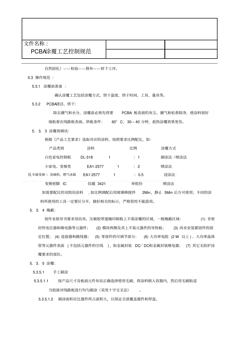 完整版PCBA涂覆工艺控制规范1_第2页