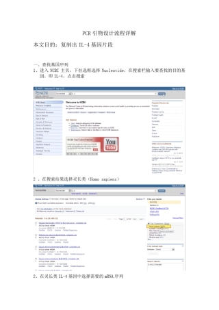 完整版PCR引物流程设计详解