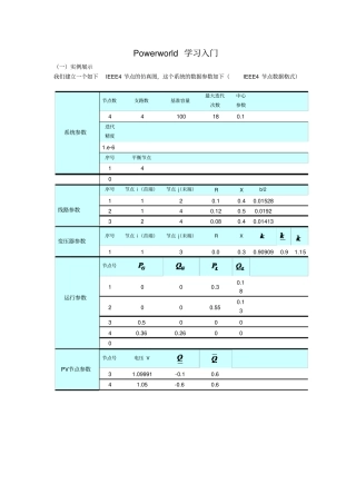 完整版Powerworld学习入门