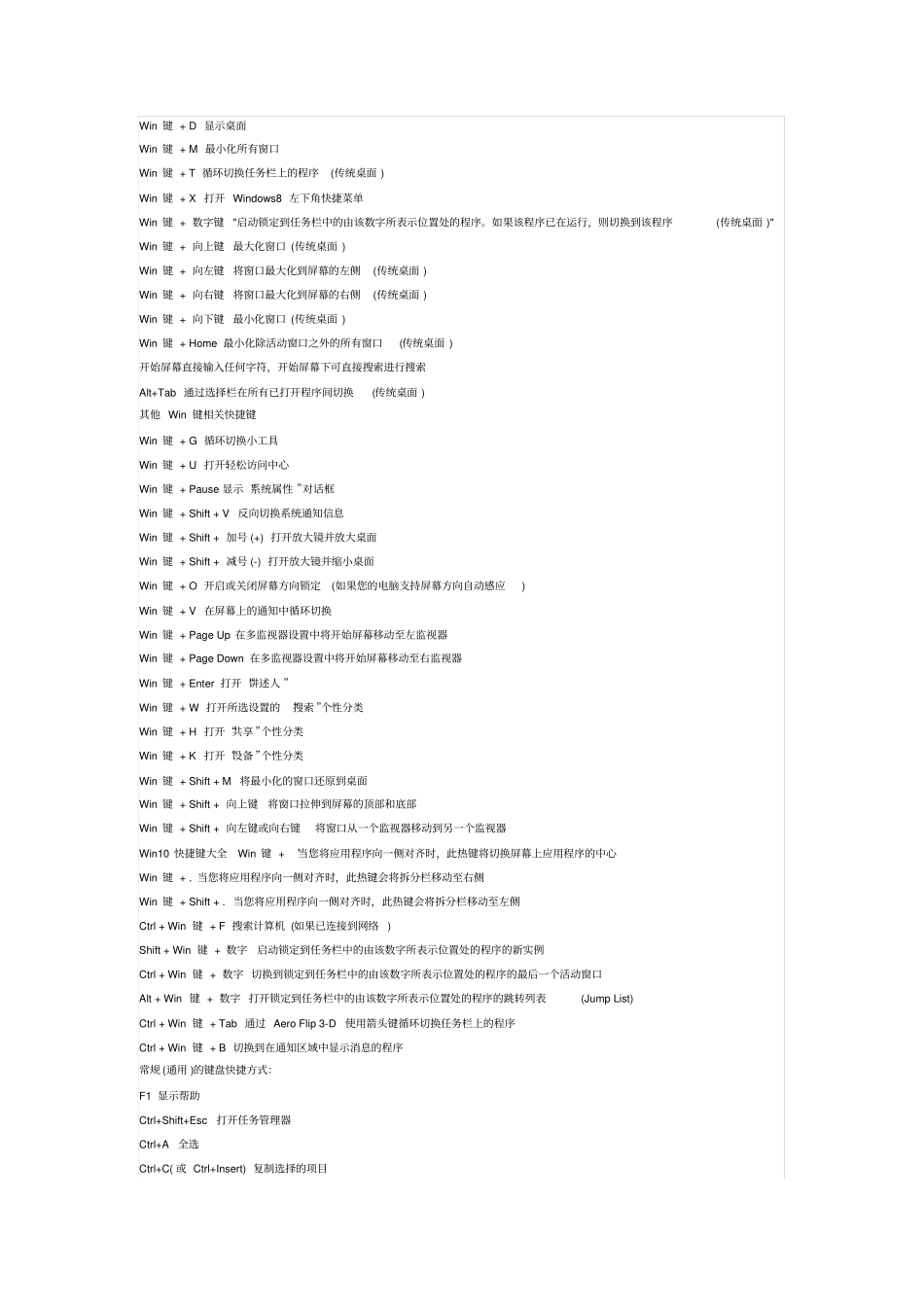 完整版Win10快捷键大全资料,推荐文档_第3页