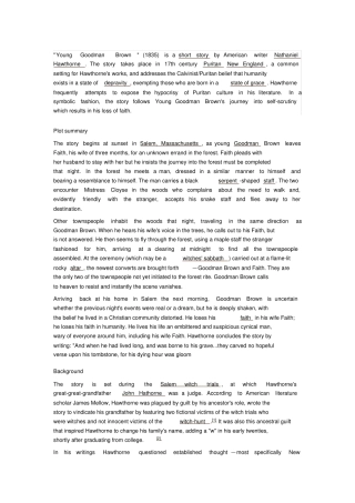 完整版YoungGoodmanBrown分析NathanielHawthorne