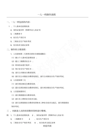 完整版一人一档制作操作规范
