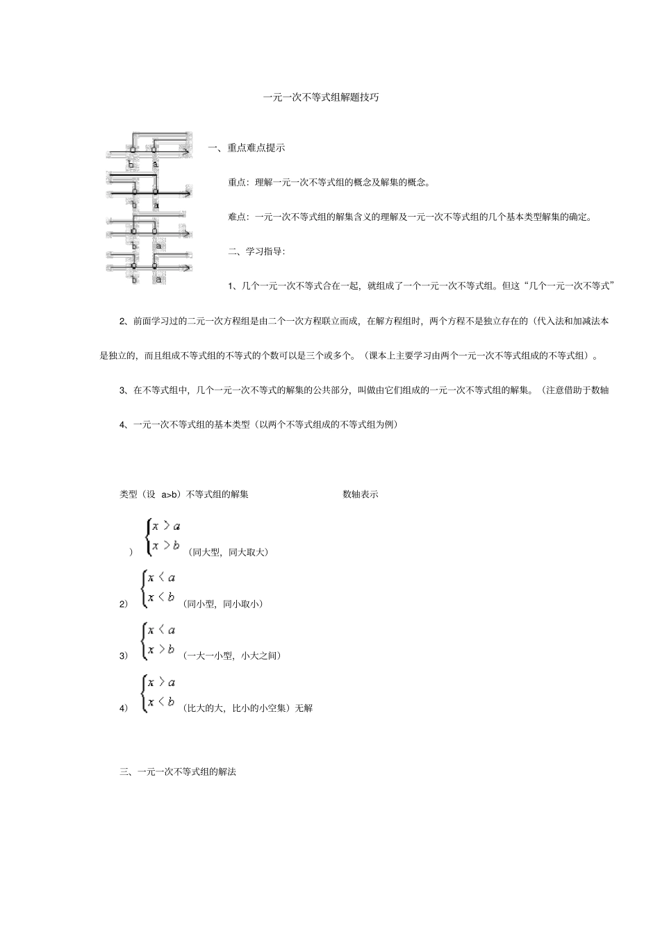 完整版一元一次不等式组解题技巧_第1页