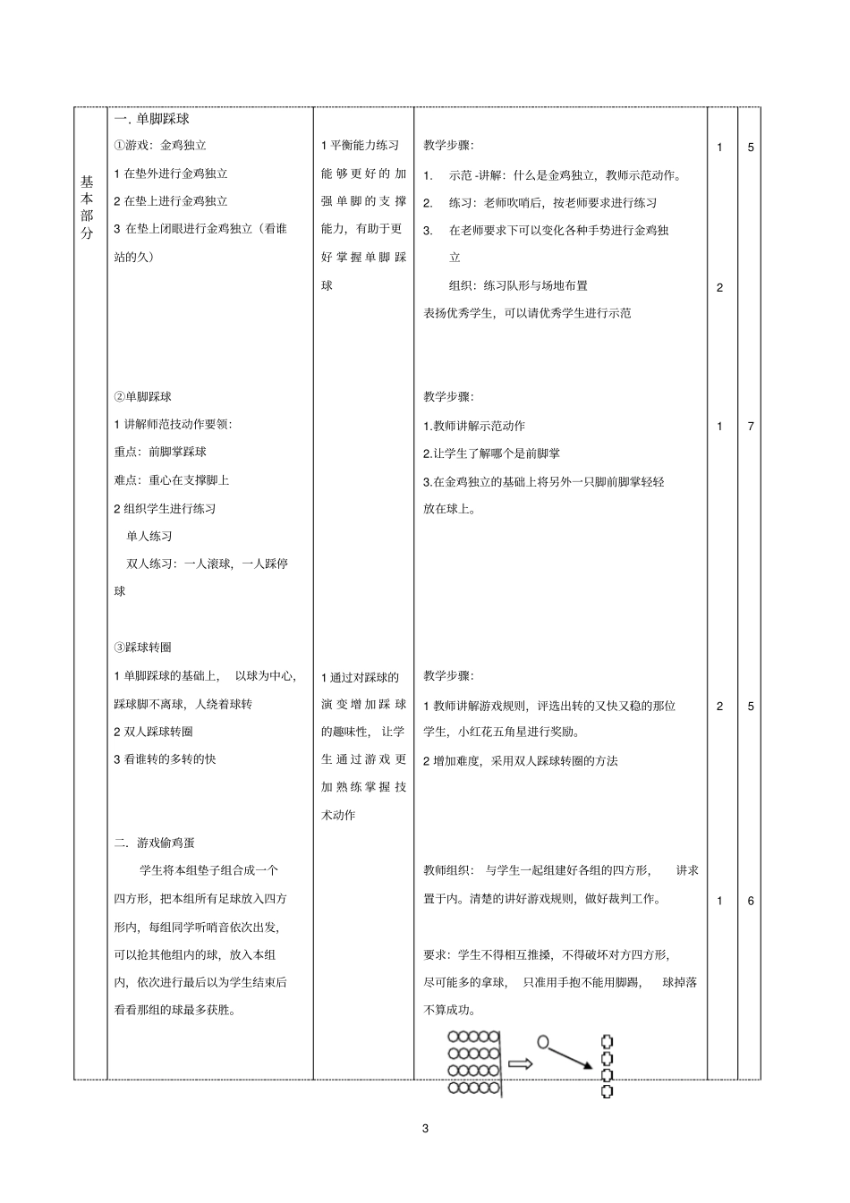 完整版一年级小足球教学设计_第3页