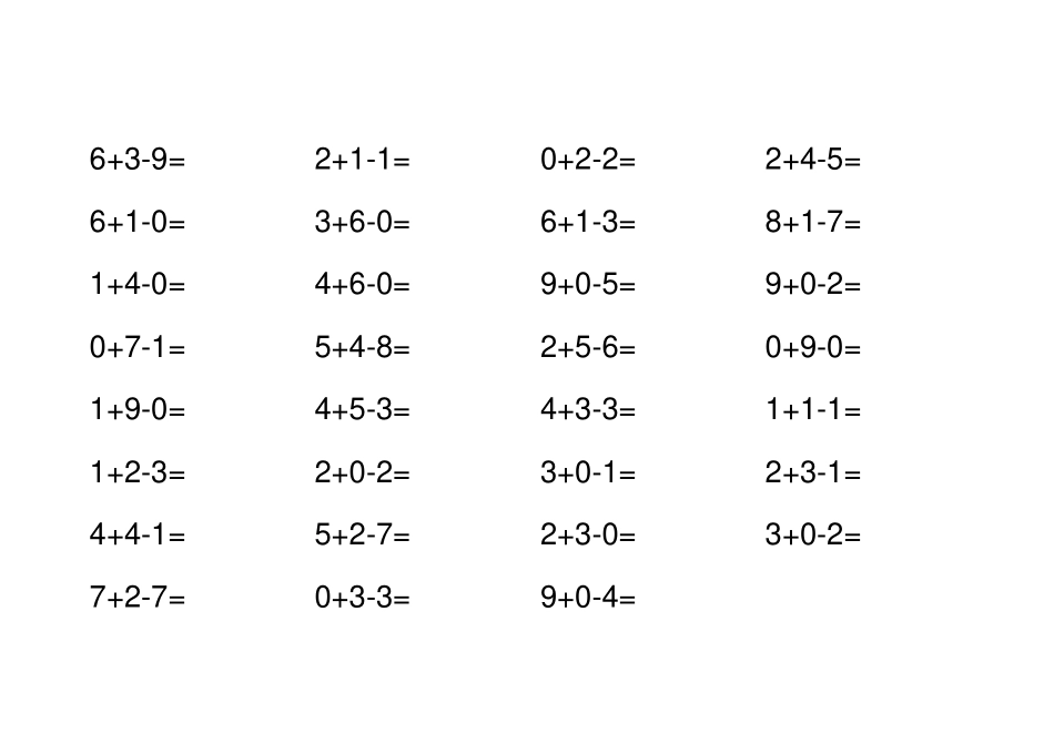 完整版一年级数学题10以内3个数加减法_第3页