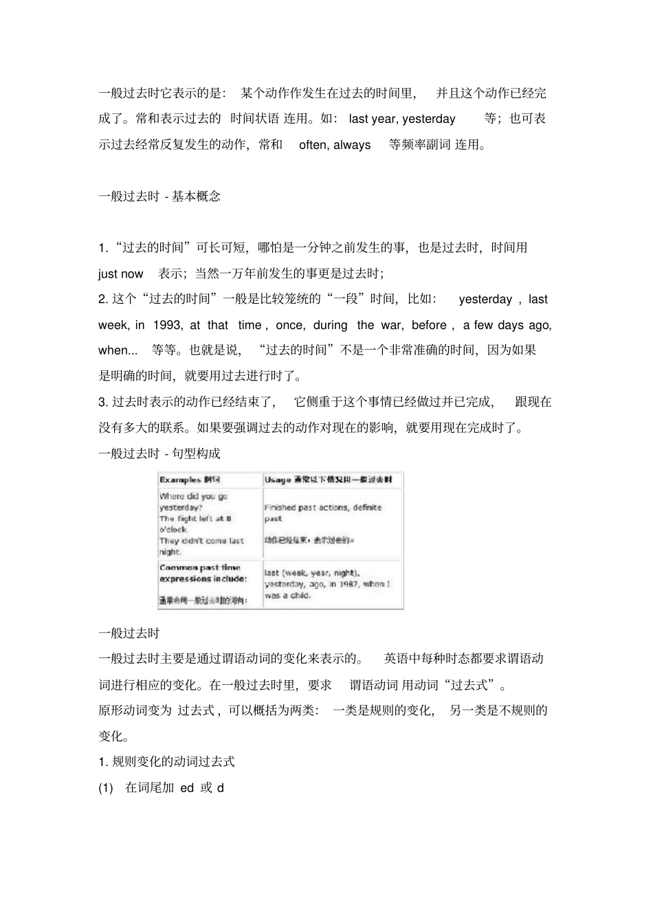 完整版一般过去时语法_第1页