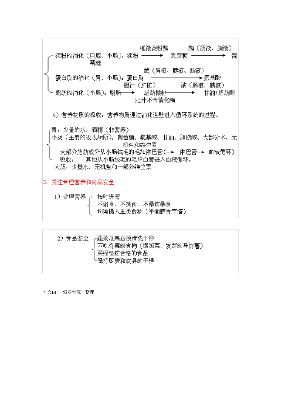 完整版七年级下册生物人体的营养知识点整理,推荐文档_第3页