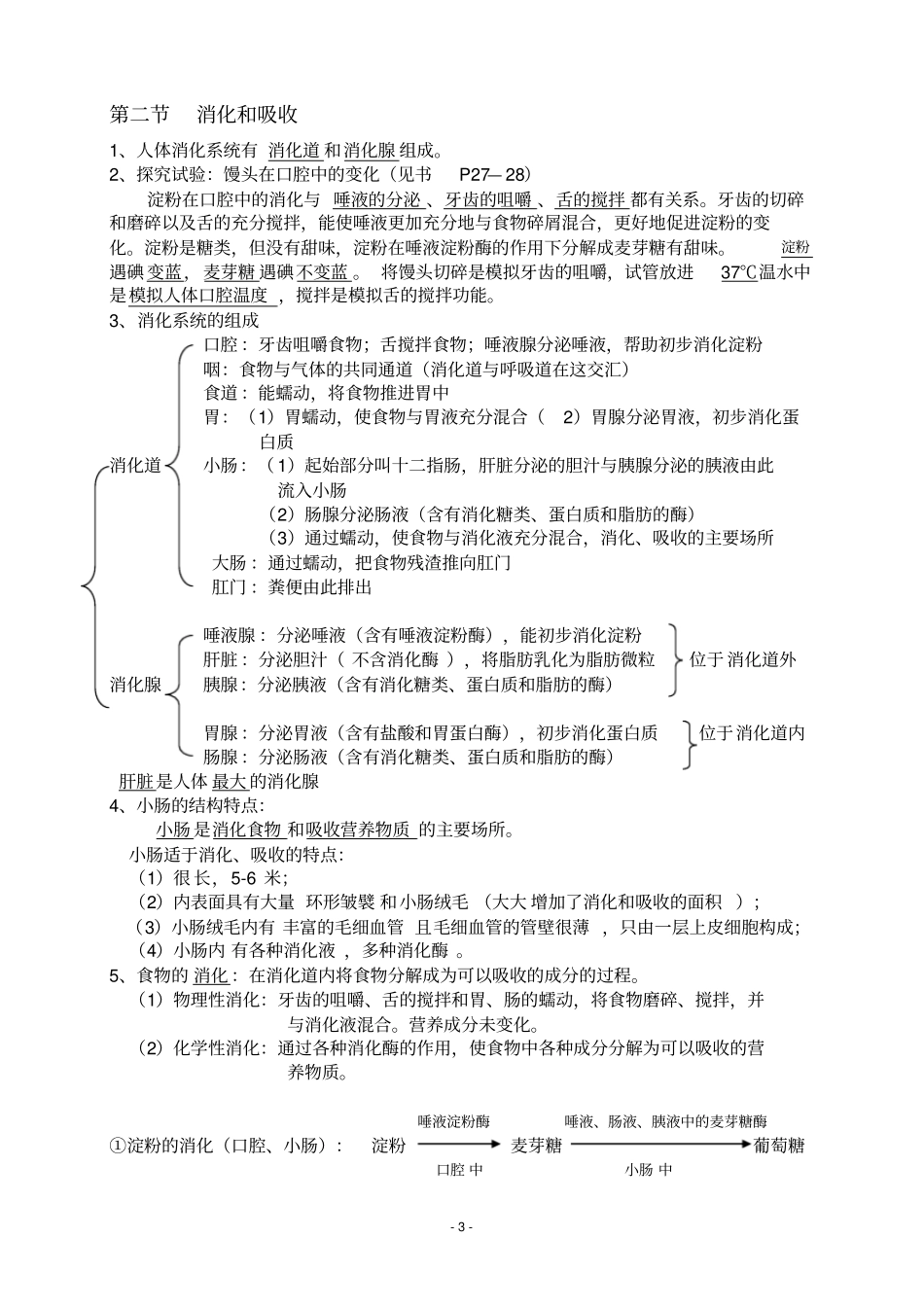 完整版七年级下册生物学知识点汇总_第3页