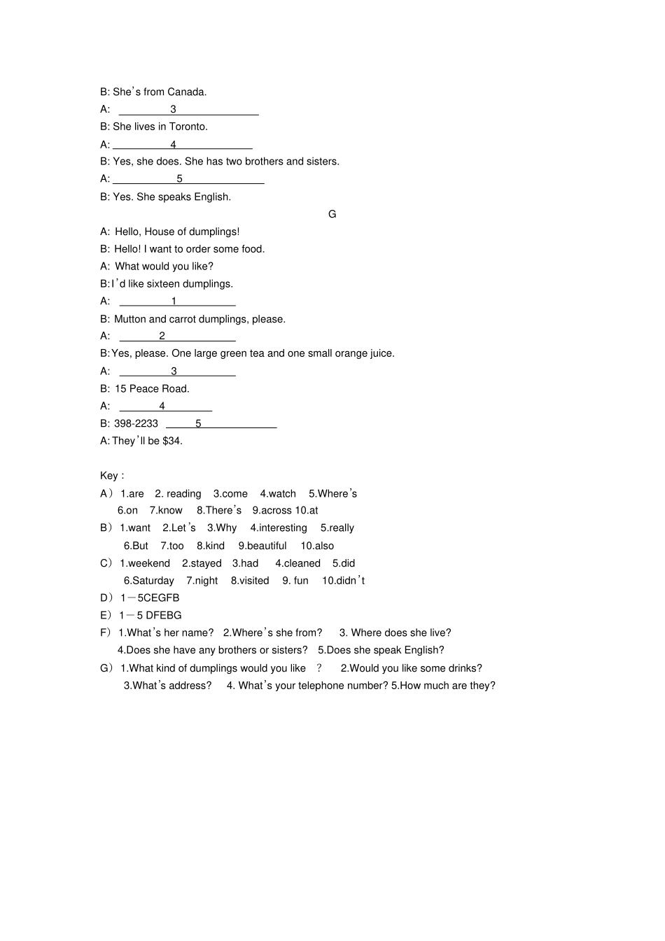 完整版七年级下册英语补全对话_第3页