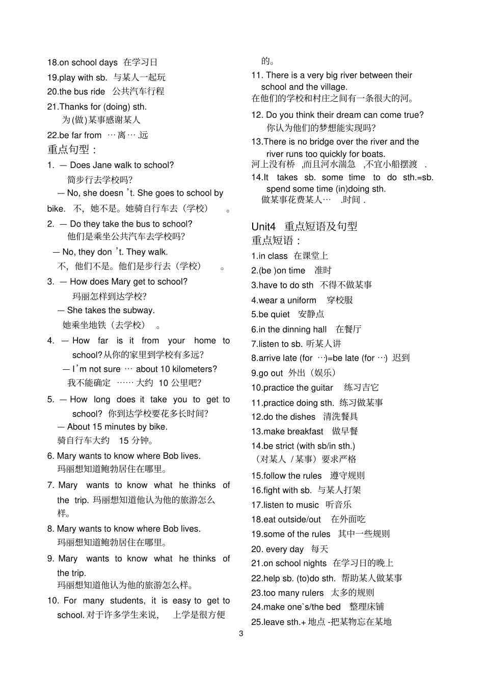 完整版七年级下英语词组及短语归纳_第3页