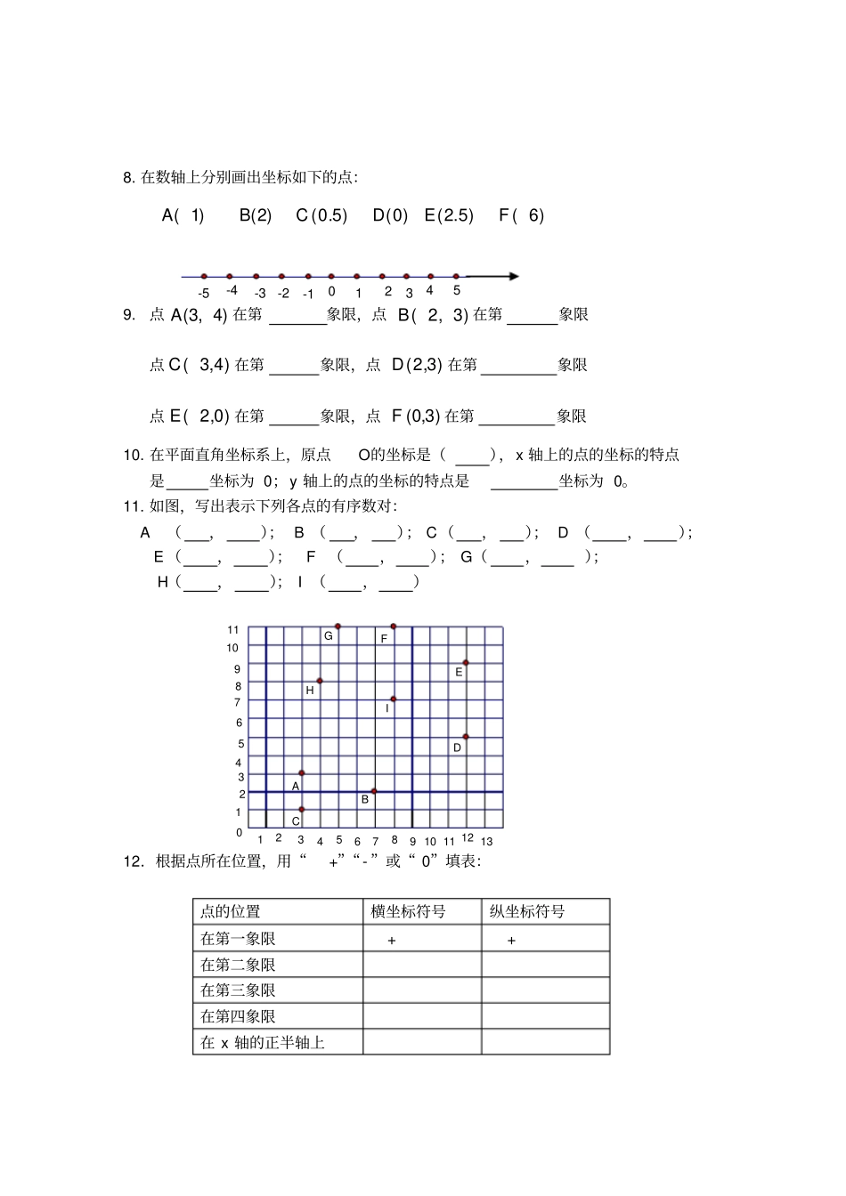 完整版七年级数学平面直角坐标系练习题及答案_第2页