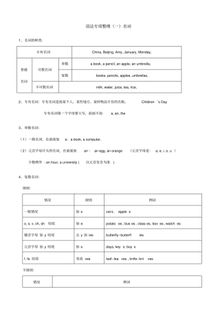 完整版三年级英语语法大全