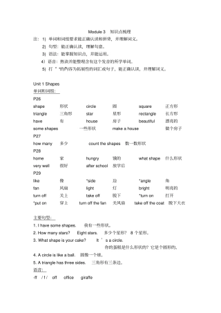 完整版上海牛津3BM3知识梳理