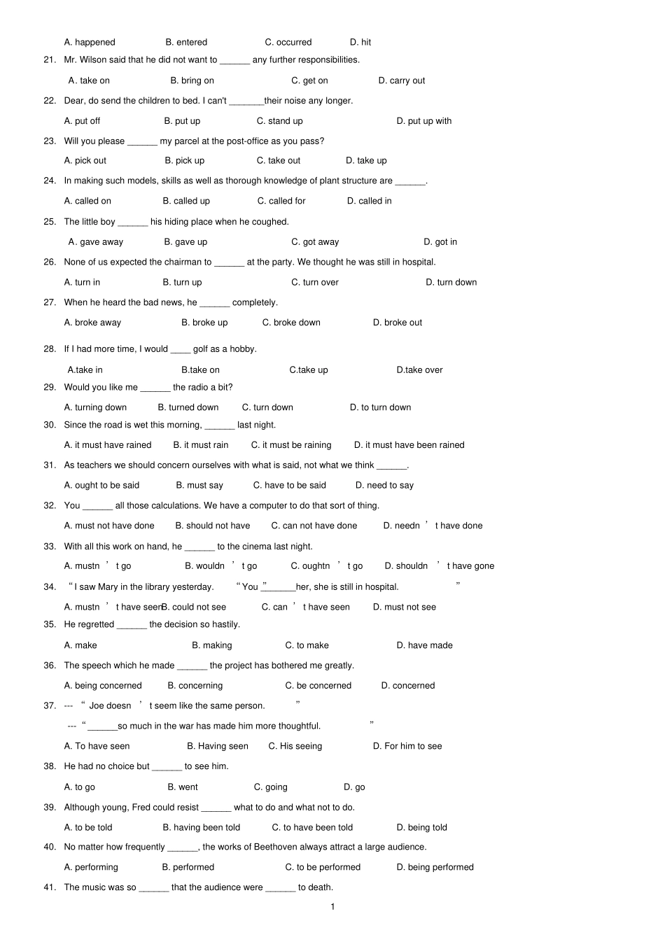 完整版专升本英语复习资料含答案,推荐文档_第2页