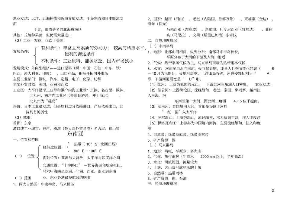 完整版世界区域地理笔记_第2页