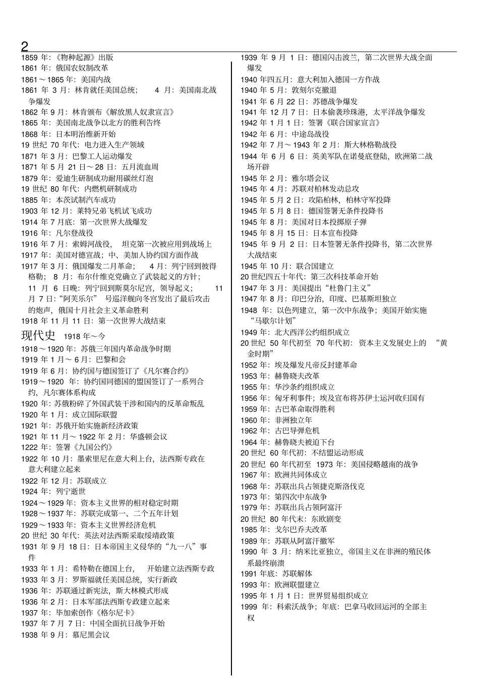 完整版世界历史年代简表_第2页