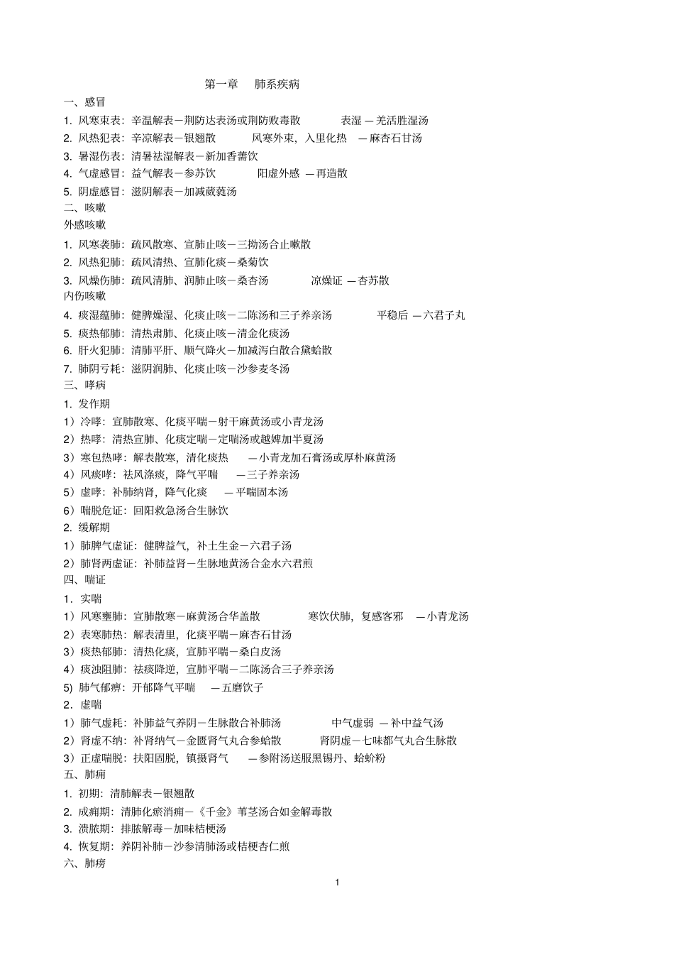 完整版中医内科总结,推荐文档_第1页