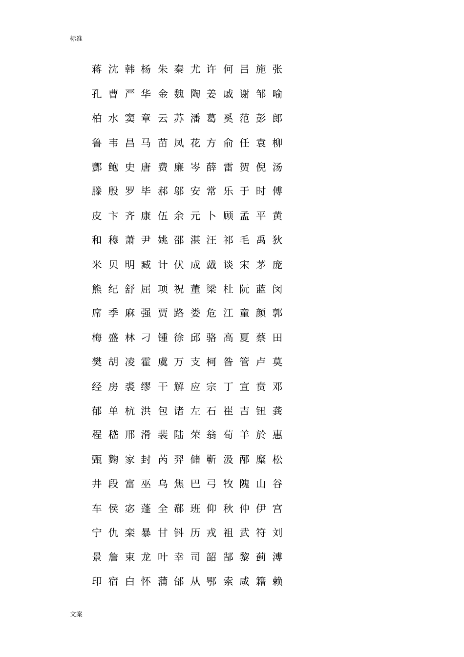 完整版中国姓氏大全实用标准版,推荐文档_第3页