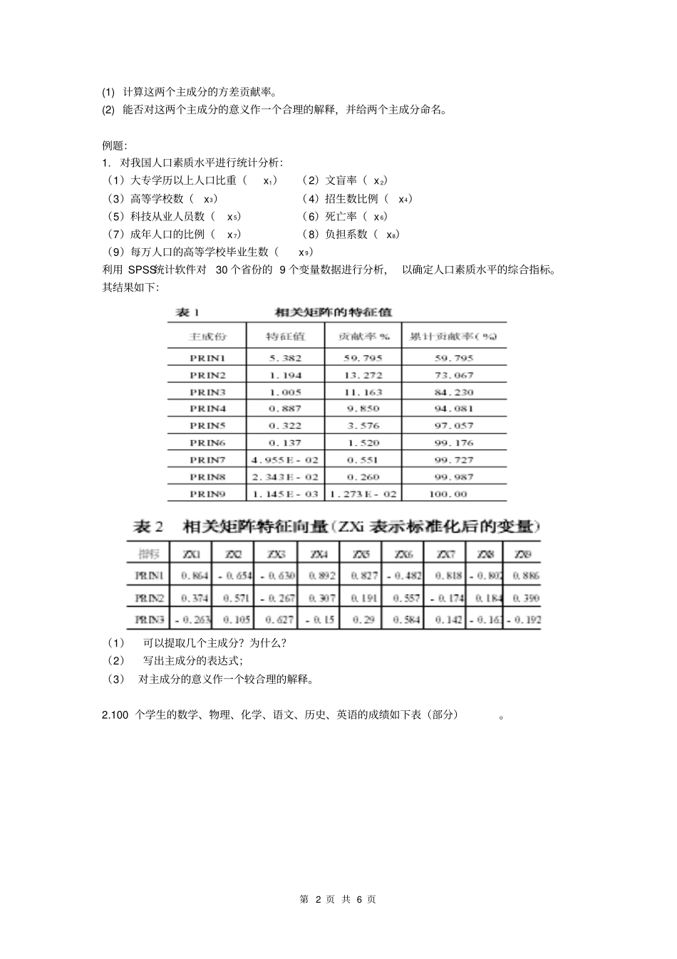 完整版主成分分析练习题_第2页